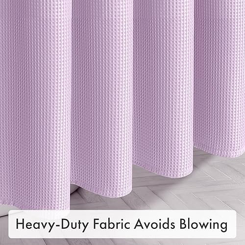 Vista 129 de AmazerBath - Cortina de baño con tejido de punto gofre, calidad hotelera, 60 x 72 pulgadas, blanco