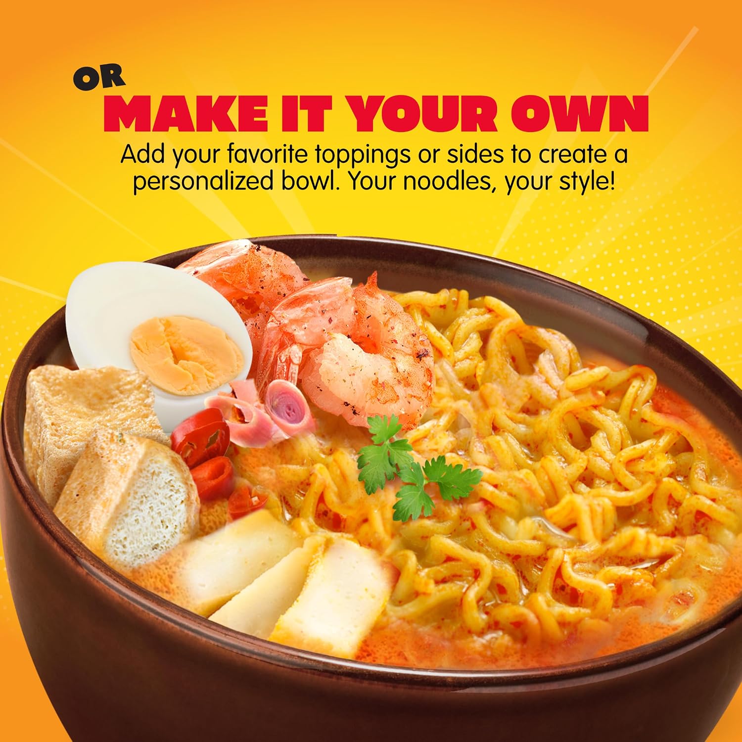 Singaporean Spicy Laksa Noodles (Pack of 40) — Creamy Coconut & Spicy Chili Instant Noodles — Mi Sedaap Halal Certified