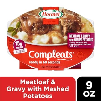 HORMEL COMPLEATS Meatloaf, Gravy & Mashed Potatoes, Microwaveable, 9oz x6
