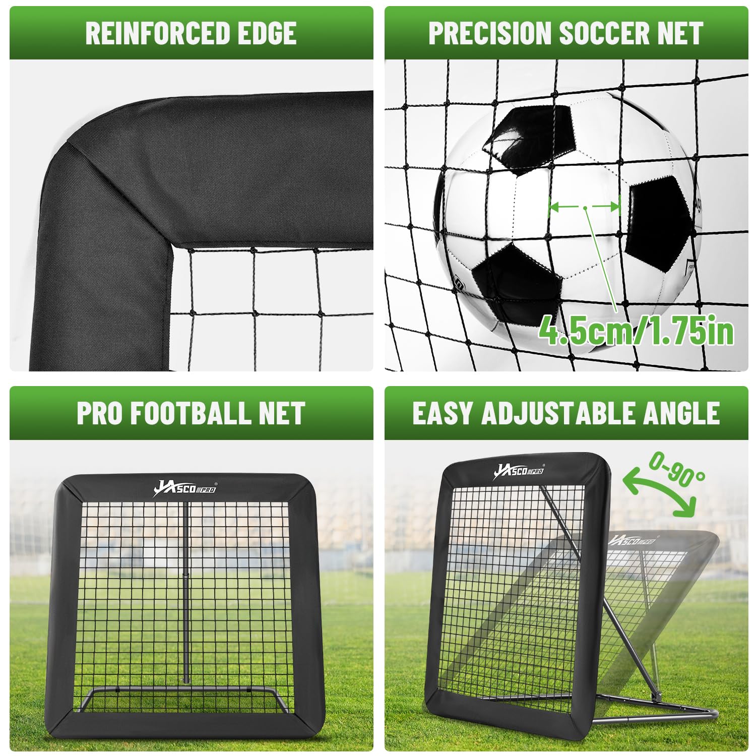 JASCOPRO Filet de Rebond de Football, Cible de Rebond de But de Football, équipement d'entraînement Portable