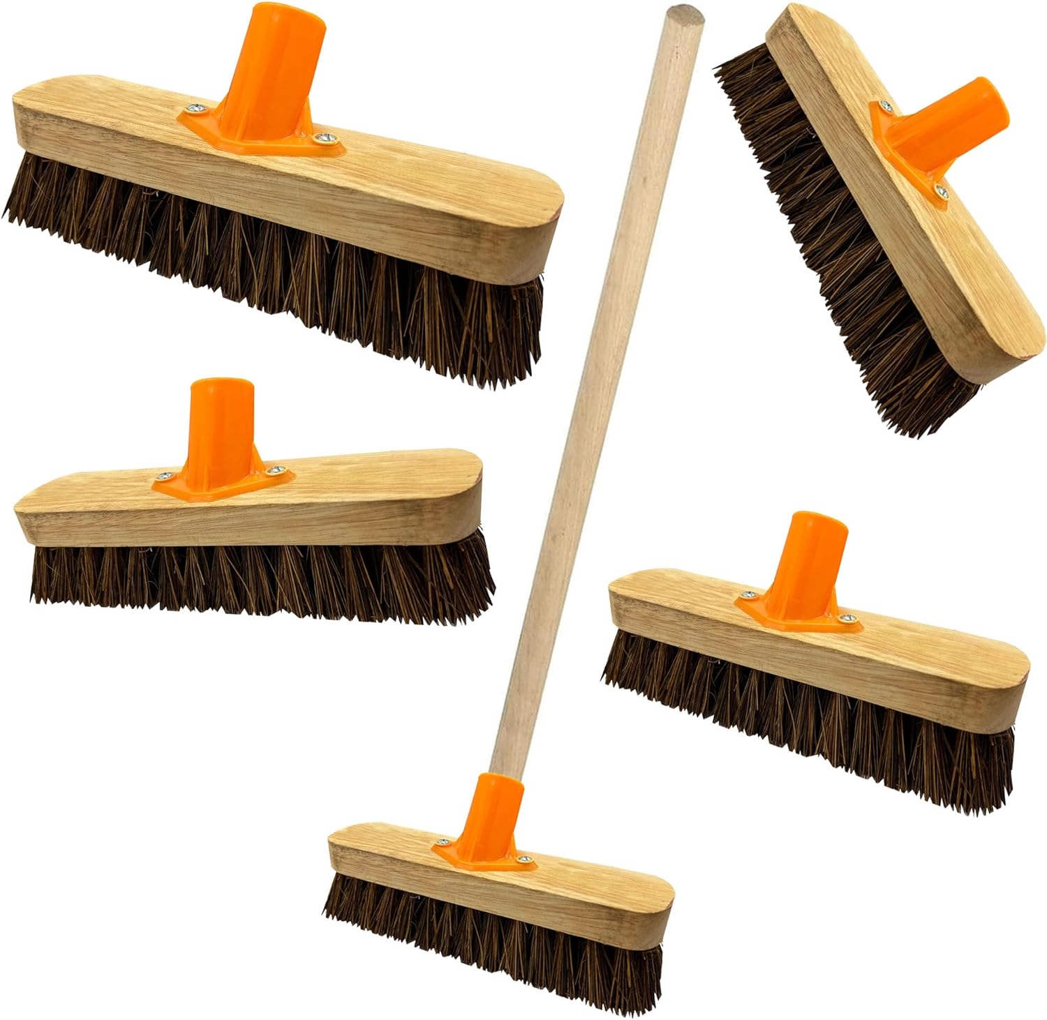 Deck Scrubber Brush With Wooden Handle Strong Stiff Floor Broom With ...