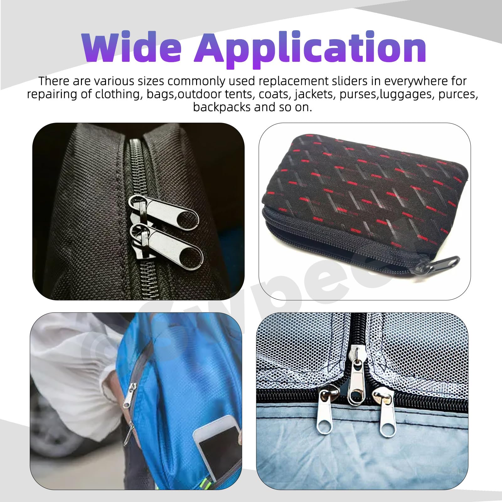 Kit Riparazione Cerniere Lampo 85 Pezzi - Con Linguette Metalliche, Pinza E Tappi, Per Jeans, Giacche, Borse - 13