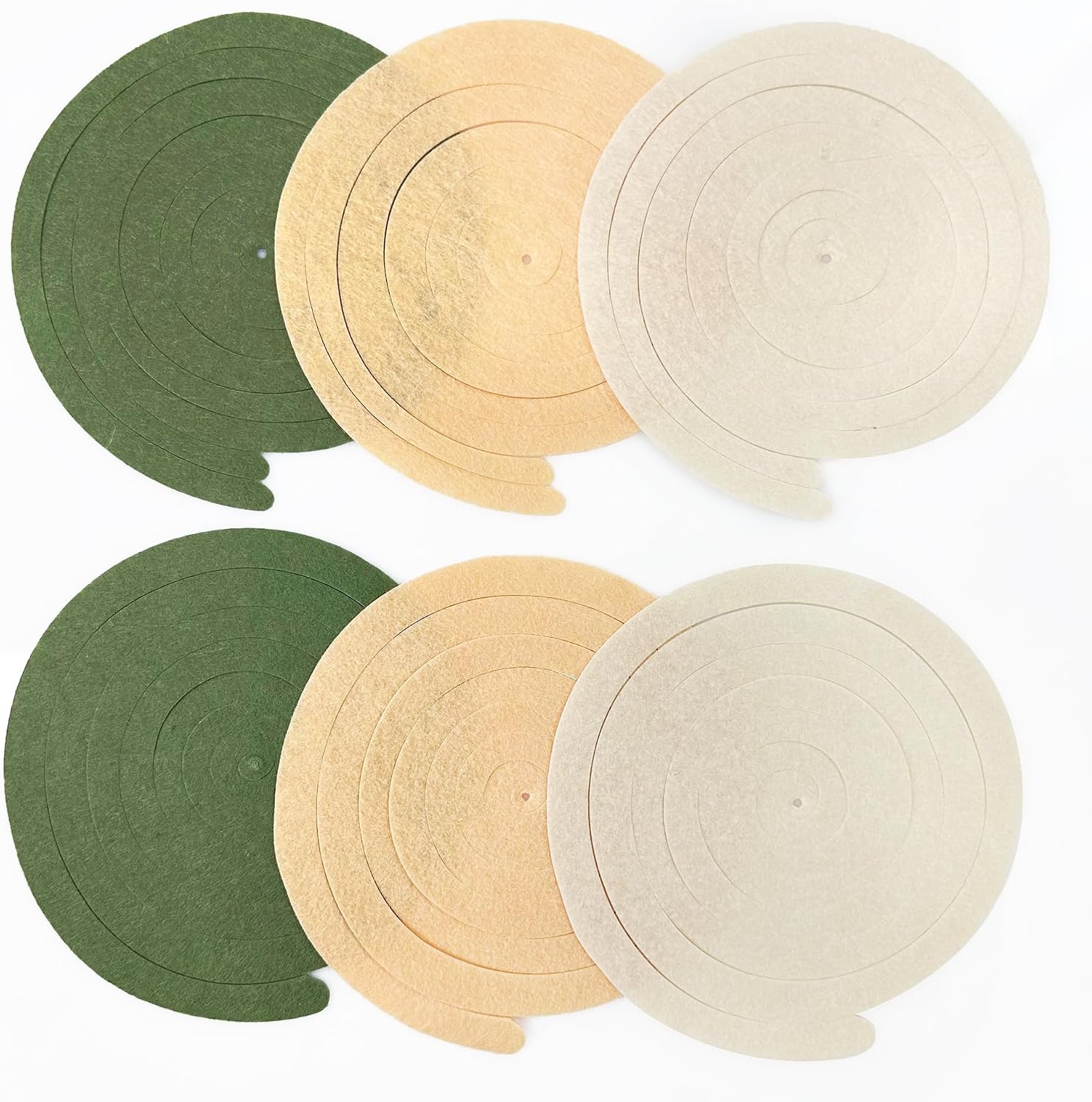 36Pcs Sage Green Hanging Swirl Decoration Olive Green Tan Brown Cream Neutral Felt Swirl Streamer Spiral Ceiling Garland for Greenery Safari Jungle Woodland Birthday Wedding Party Supplies image 3