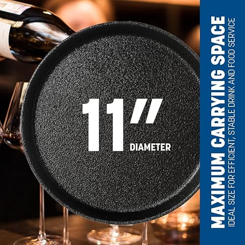 Miniatura 4 de Carlisle FoodService Products CFS 1100GR2004 Griptite - Bandeja redonda para servir 2, 11 pulgadas, color negro (paquete de 12)