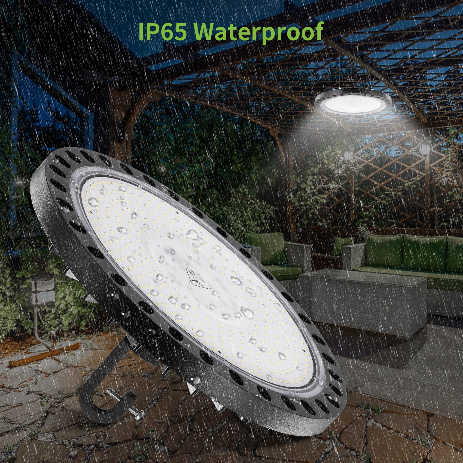 Viugreum UFO LED 300W, Projecteur LED Exterieur 30000LM, Blanc Froid 6500K, IP65 Étanche Eclairage Atelier, Led Industriel UFO Avec Lanyards/Cordes de Sécurité pour Garage/Atelier/Parkings/Gym