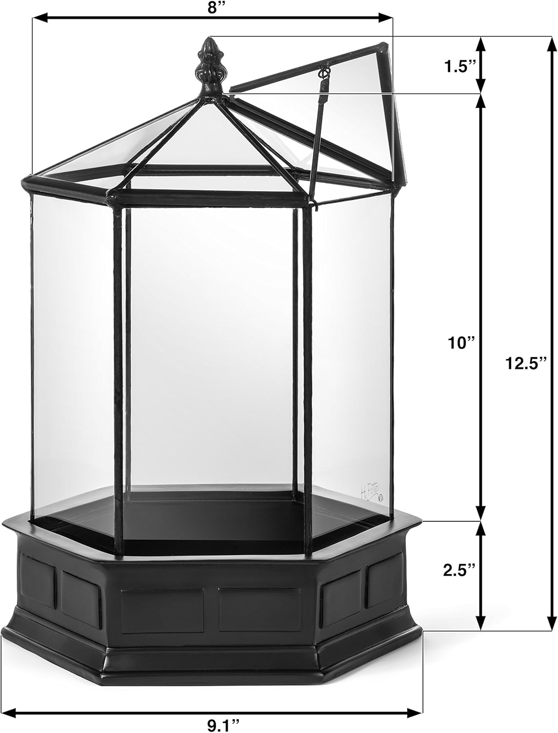 H Potter Glass Terrarium Succulent Planter Wardian Case Plant Container Six Sided WAR151