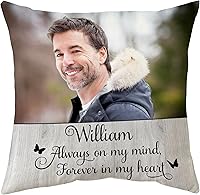 Vista 28 de Hyturtle Almohada conmemorativa personalizada de condolencias con inserto de 12 x 12 pulgadas, regalos impresos de doble cara para la pérdida de un