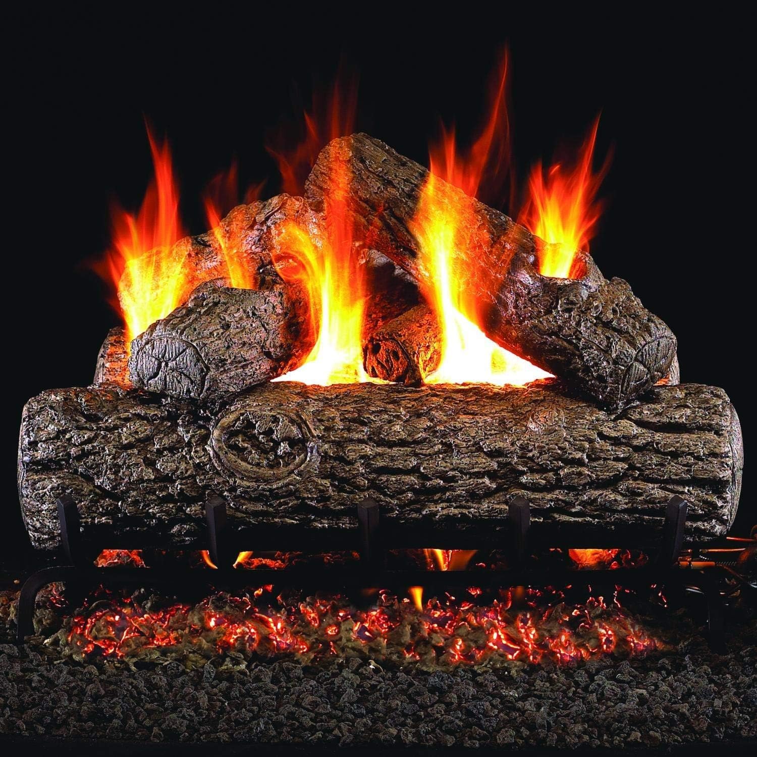 Peterson Real Fyre 16-Inch Golden Oak Gas Log Set with Vented Natural Gas G45 Burner - Match Light