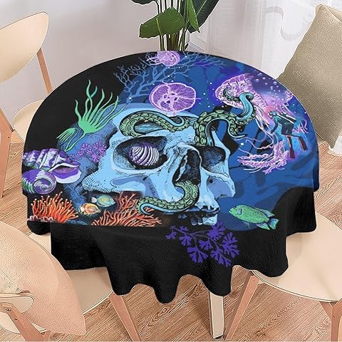 Cool Skulls Round Tablecloth - 50