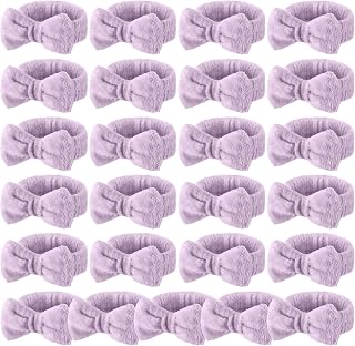 25 Pcs Spa Headband Bulk, Purple, Classic Pattern