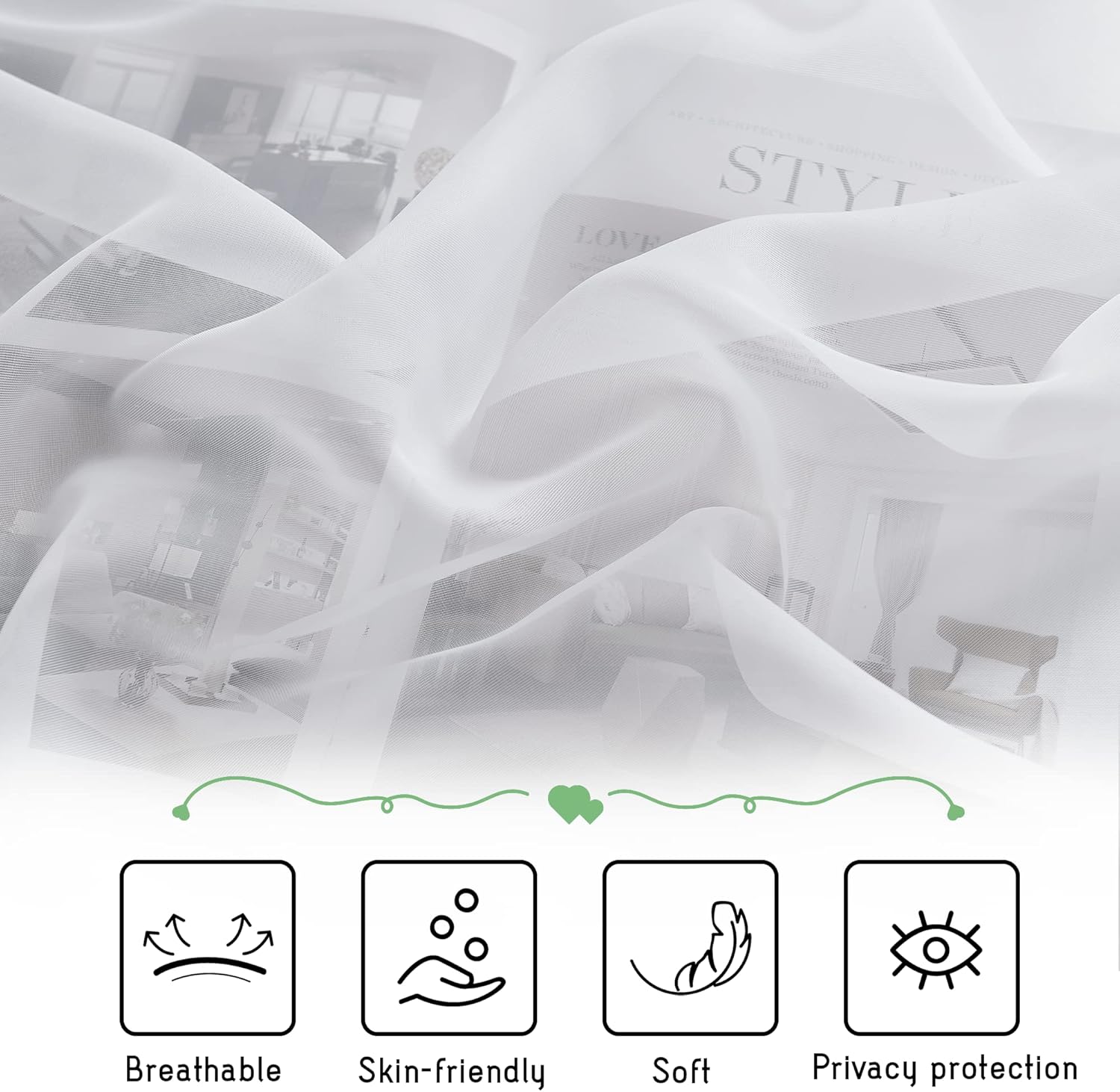 KGORGE Canopy Bed Sheer Curtains for Queen/King/Twin/Full Size, 8 Panels for Girls Boys Adults Bed, Home Bedroom Decor (White, 45 inch Width X 96 inch Length)