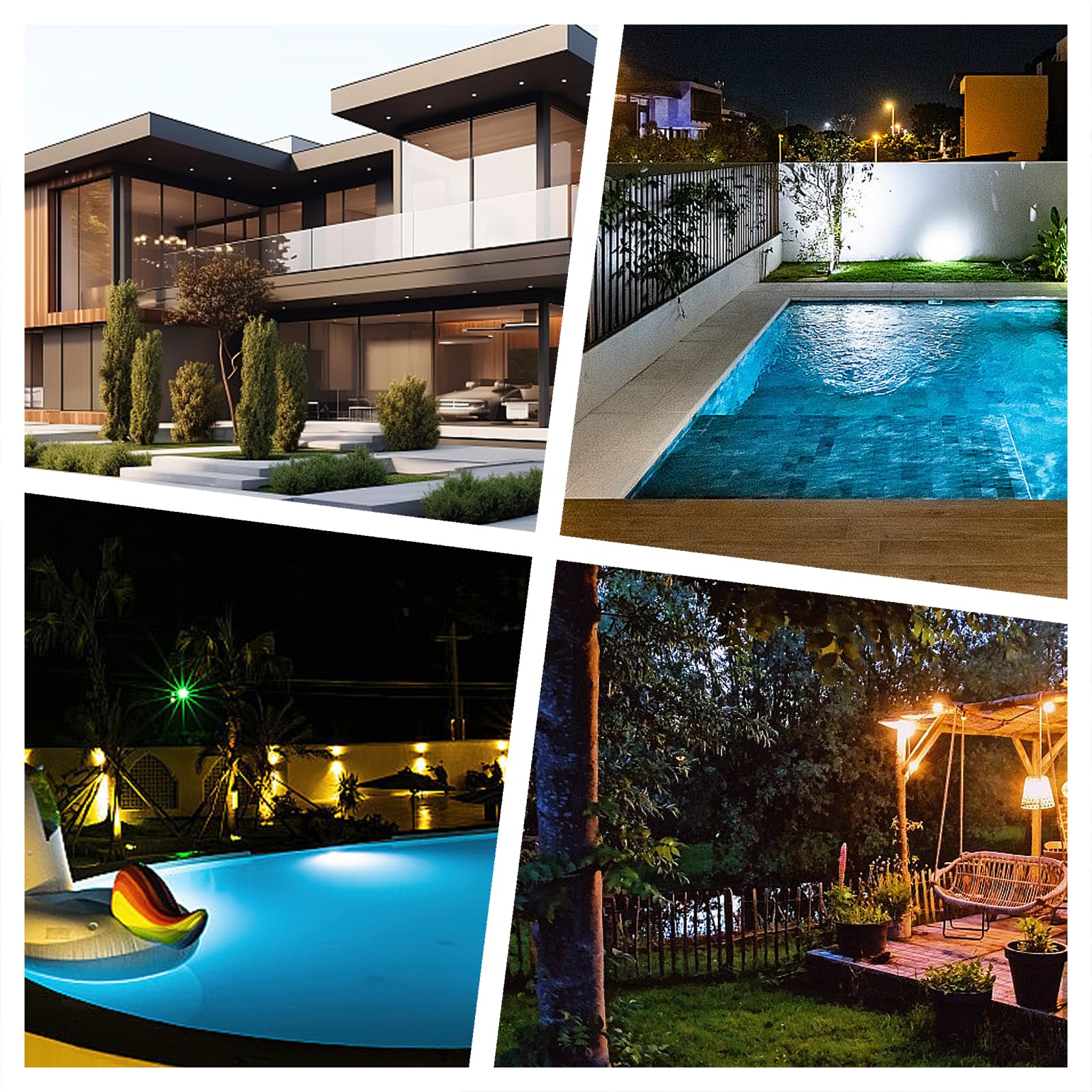 4 Applique Da Parete Solari LED Con Illuminazione Su E Giù - Luce Esterna IP65 Impermeabile, Pannello Solare E Batteria 600 MAh, Per Giardino, Balcone, Recinzione