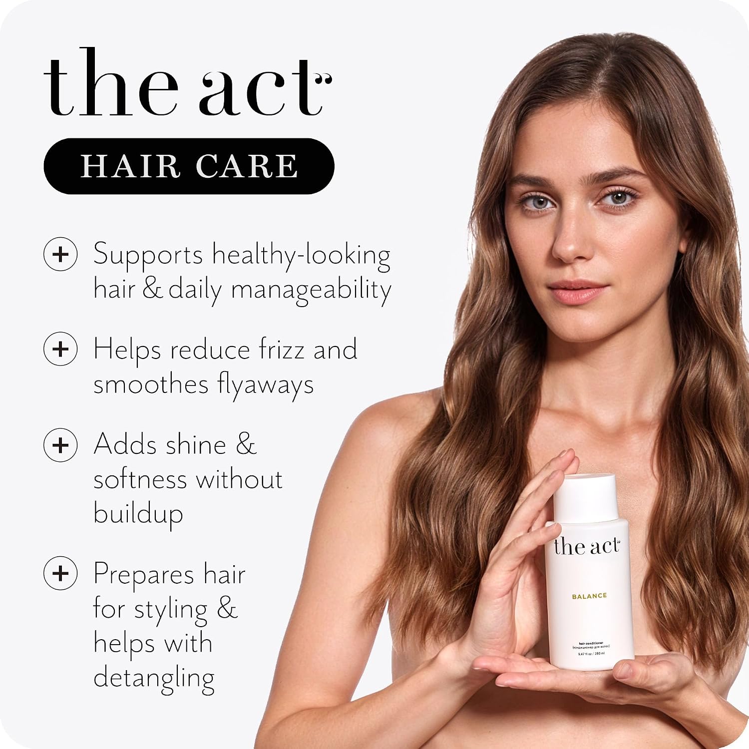 The Act Balance Hair Conditioner – Moisturizing Conditioner for Women & Men – Sulfate Free, Frizz Control – for Dry Curly Color Treated Hair – With Natural Oils, Vegan, Organic, 9.47 Fl Oz image 3