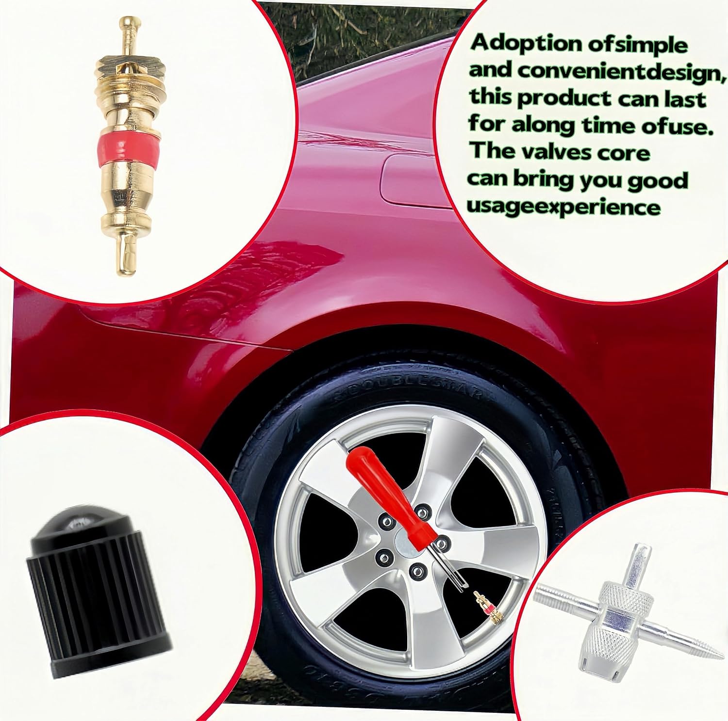 Tire Plug Kit, Tire Repair Rubber Nail with 2 Sizes, Heavy Duty Tire Repair kit, No Needed to Removal Tire, Emergency Flat Tire Fix for Car, Motorcycle, SUV, Truck