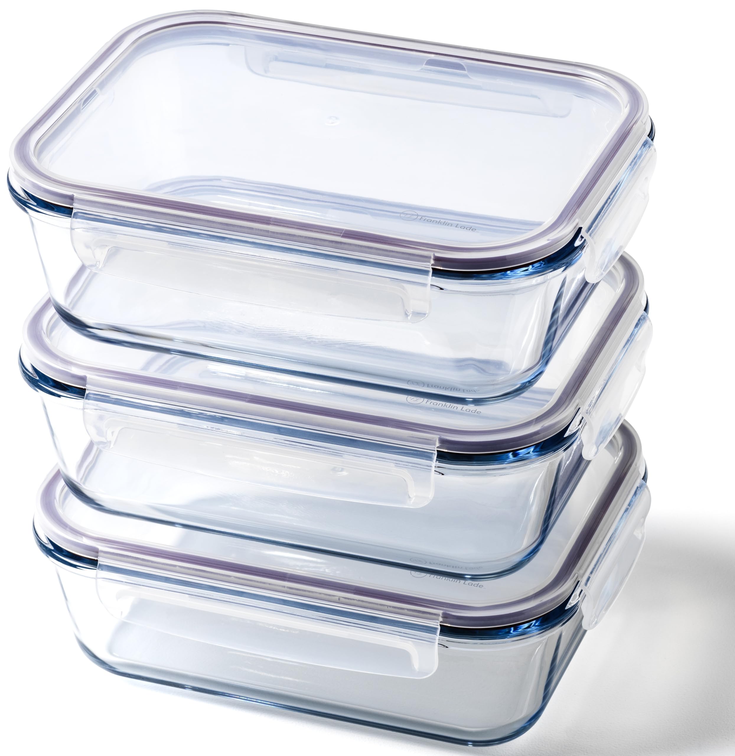 Glass Food Storage Containers | 3 Piece Extra Large Set 1520ml | BPA-Free Airtight LeakProof Lid | Food Containers | Glass Containers with Lids | Oven, Freezer & Dishwasher Safe
