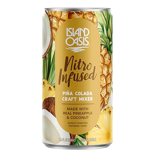 Miniatura 9 de Island Oasis Nitro Infused Mezclador Artesanal de Piña Colada, 8.4 fl oz, paquete de 4, Mezclador de Cóctel sin Alcohol con Sabor Natural
