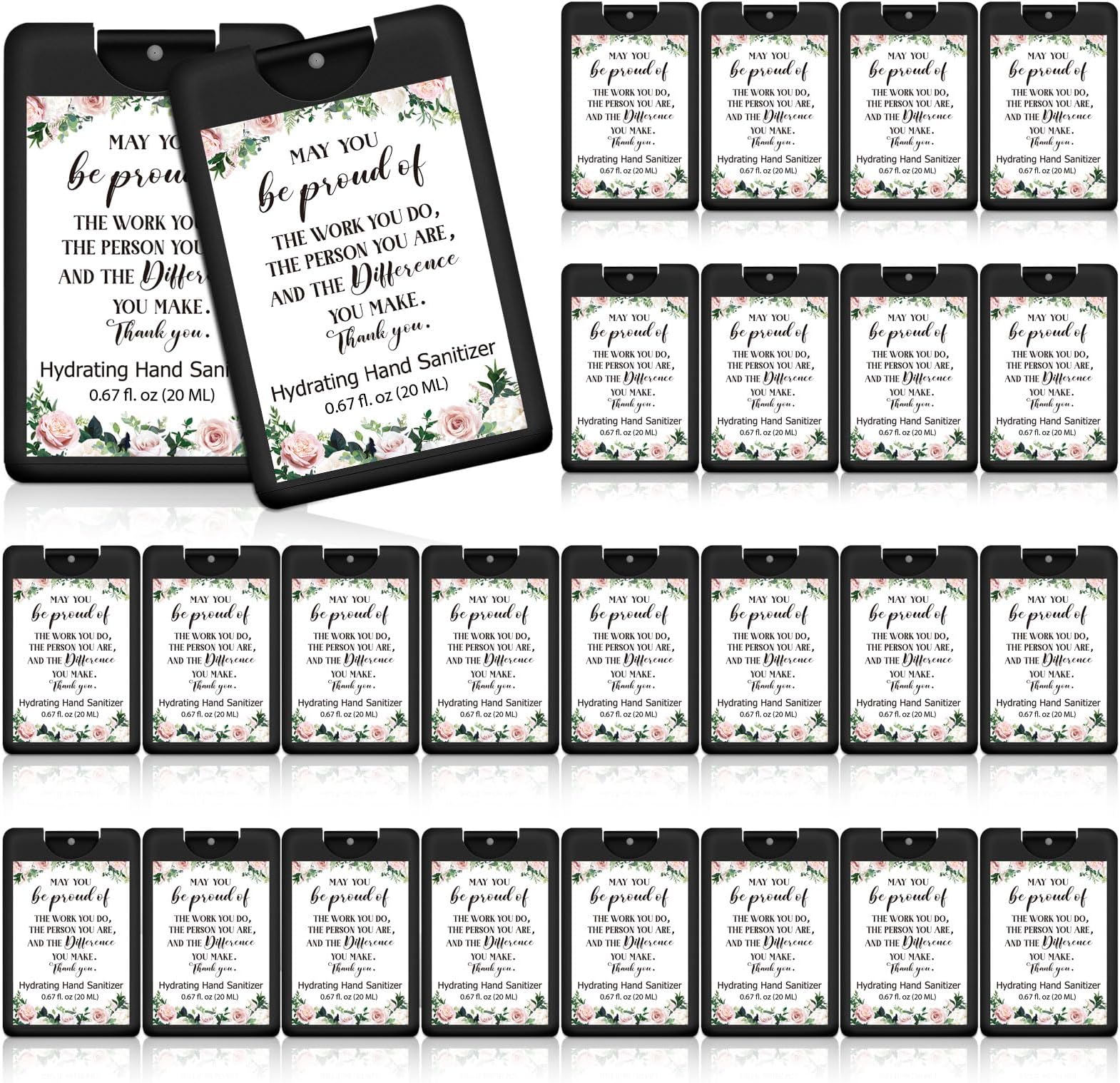 - 24 Pack Travel Size Hand Sanitizer Spray Bulk Teacher Appreciation Week Mother's Day Church Gift Nurse Employee Appreciation Week Thank You Gift Mini Motivational Hydrating Pocket Sprays