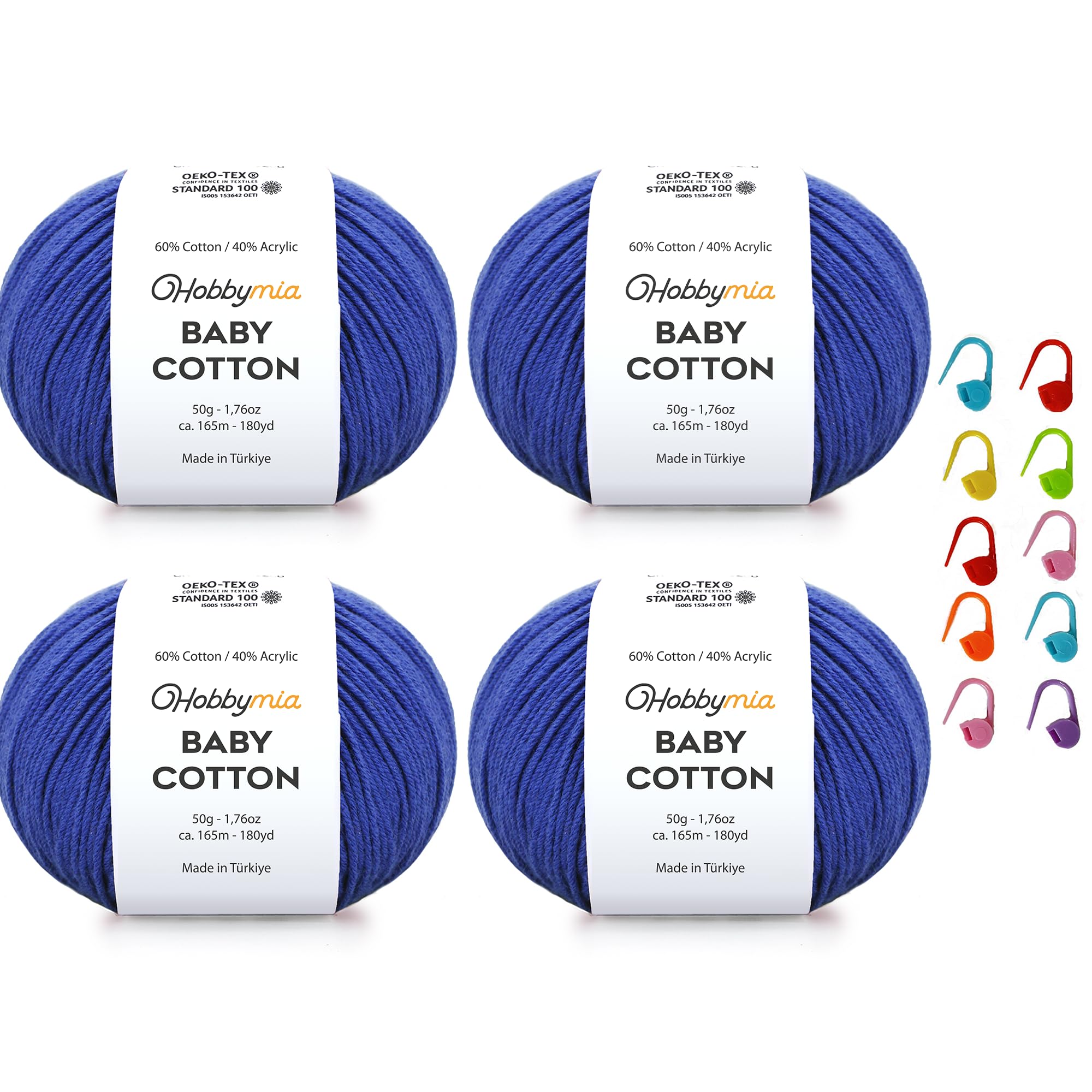 Baby Cotton Blend Yarn – Soft Sport Weight Yarn for Crochet & Amigurumi - 50g/180yds - 60% Cotton 40% Acrylic - Ideal for Baby & Knitting Proj.(Neon Green, 1 Ball) — view 40