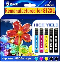 Remanufactured for 812XL Ink Cartridges Combo Pack with Lastest Chip Replacement for Epson 812 812XL T812XL Ink Cartridges Work with Epson Workforce Pro WF-7840 WF-7820 WF-7310 EC-C7000 Printers
