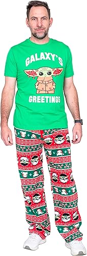 Star Wars - Conjunto de pijama de dos piezas de Navidad para bebé Yoda Galaxys Greetings