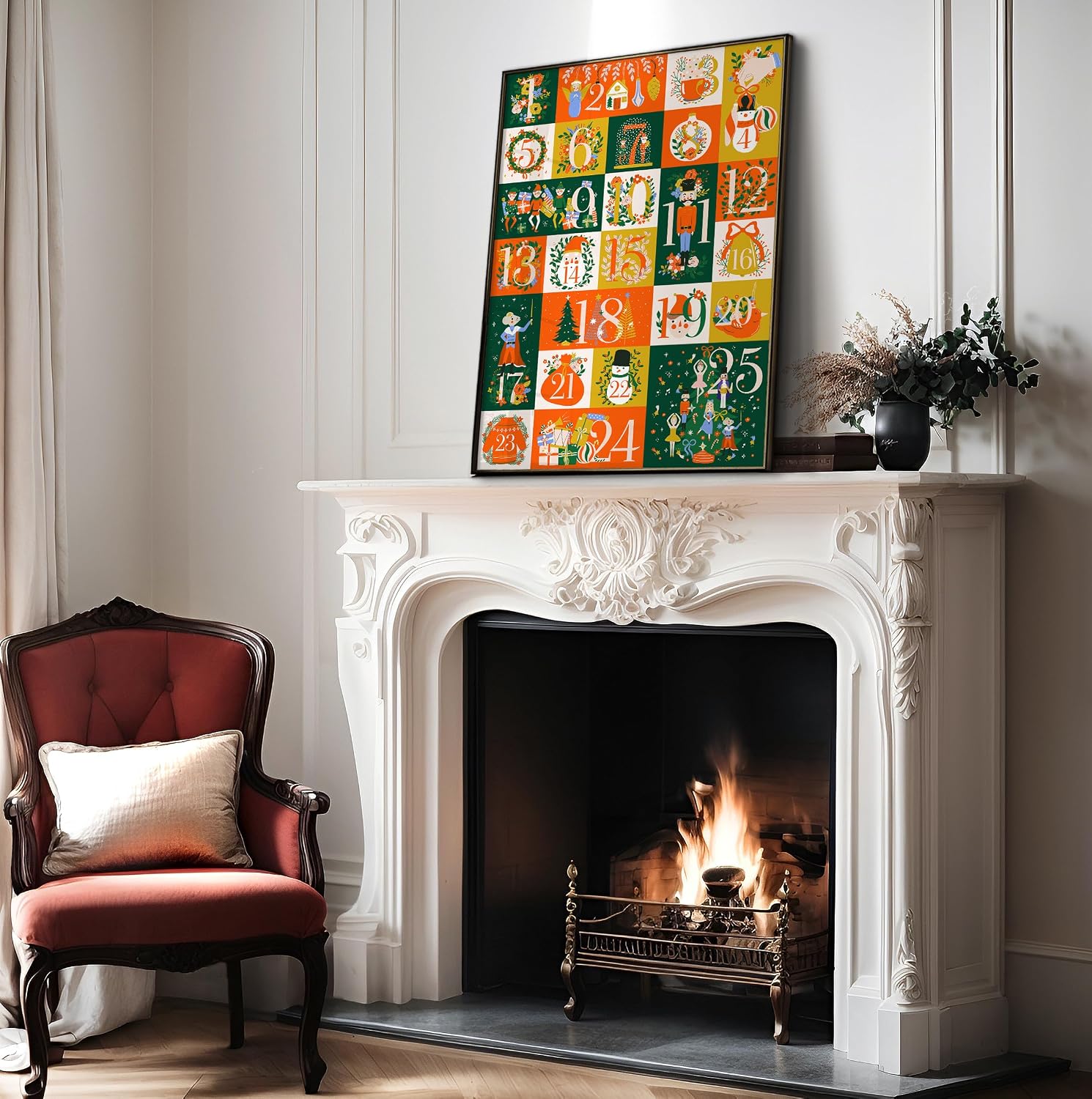 Poster Master Holiday Print - Christmas Poster - Winter Art - Aesthetic Wall Design - Modern Gift for Men & Women - Trendy Decor for Living Room, Bedroom or Office - 8x10 UNFRAMED Wall Art
