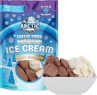 Arctic Farms Freeze Dried Premium Ice Cream That Does Not Melt (6 Ingredients) (2.5oz, Vanilla Chocolate)