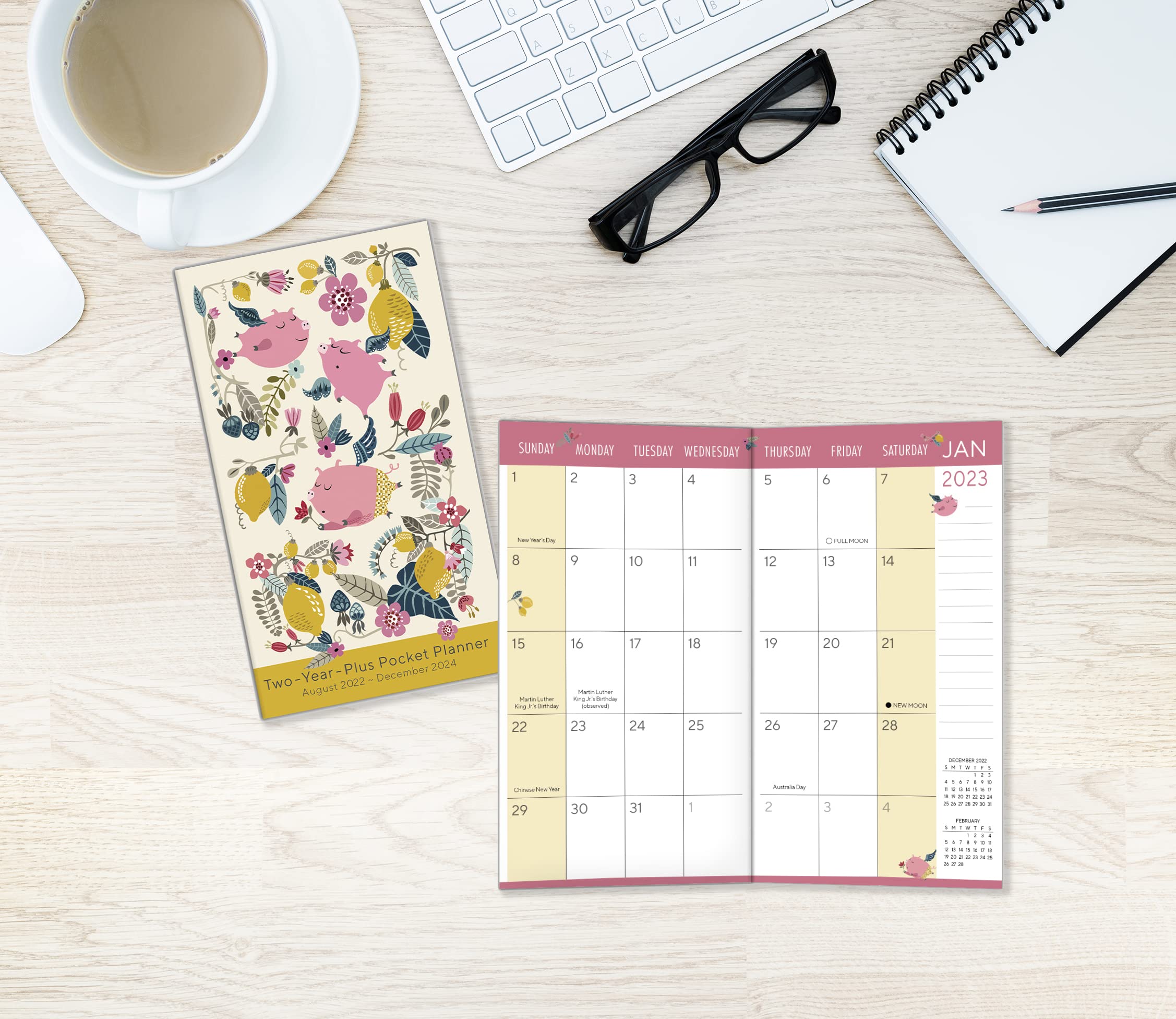Playful Pigs August 2022 - December 2024 Two-Year-Plus Pocket Planner (CHECKBOOK2 YEAR POCKET PLANNER) - Image 4