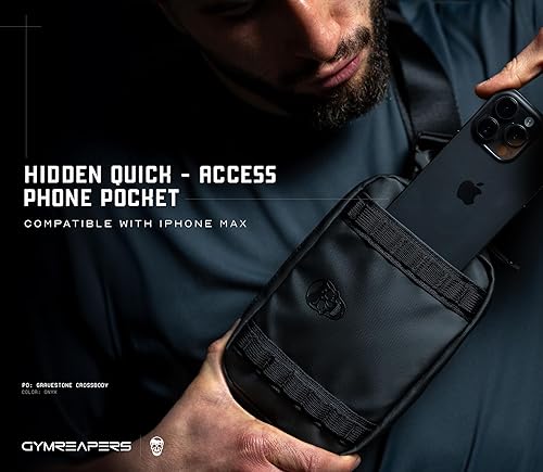 Miniatura 3 de Gymreapers Bolsos cruzados pequeños de viaje para hombres y mujeres con bolsillo oculto, riñonera cruzada impermeable para hombres con cinturón