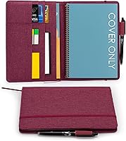 Vista 18 de Funda de folio compatible con Rocketbook Fusion, Everlast, Wave, organizador múltiple con bucle para bolígrafo, bolsillo con cremallera, soporte