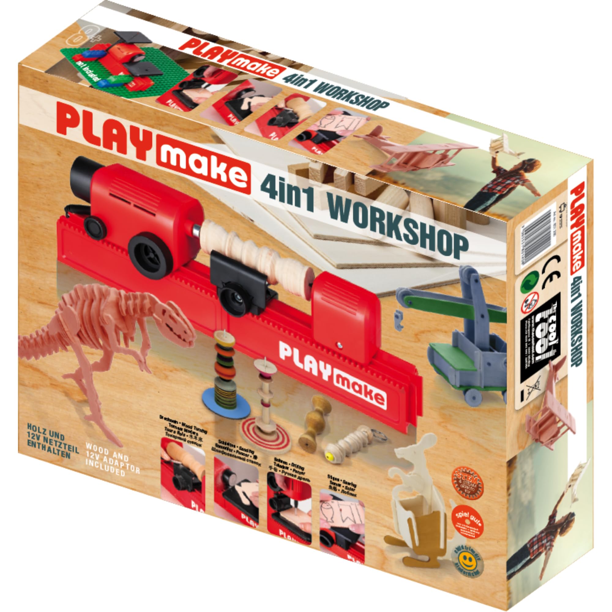 PLAYmake 4in1 WORKSHOP 工作キット Amazon.co.jp: PLAYmake 4in1 木工クラフトツール ｜糸のこ・旋盤など4