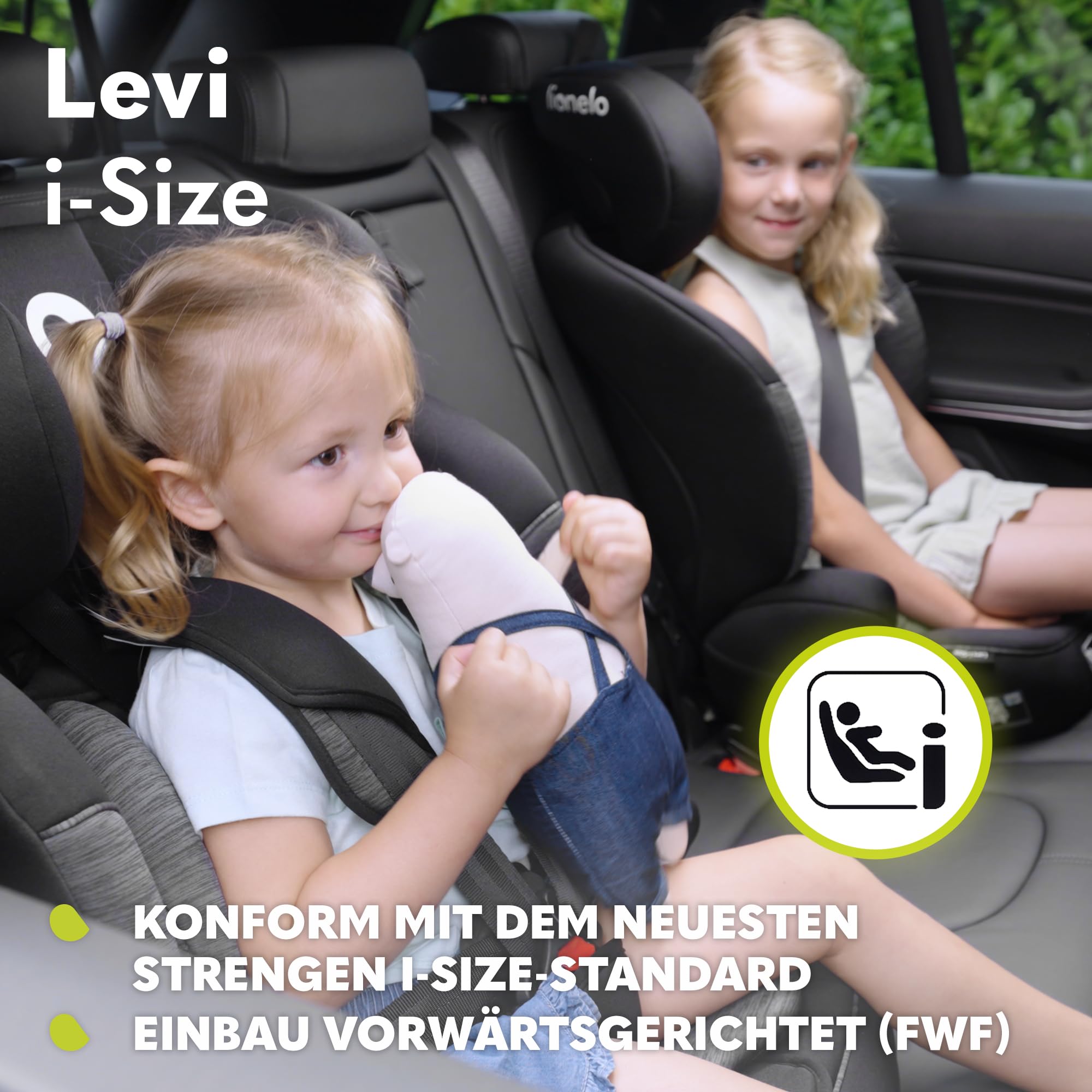 Lionelo Levi i-Size Kinderautositz Gruppe 1/2/3 9-36 kg i-Size R129/03 5-Punkt-Gurt Memory-Schaum Kopfstütze