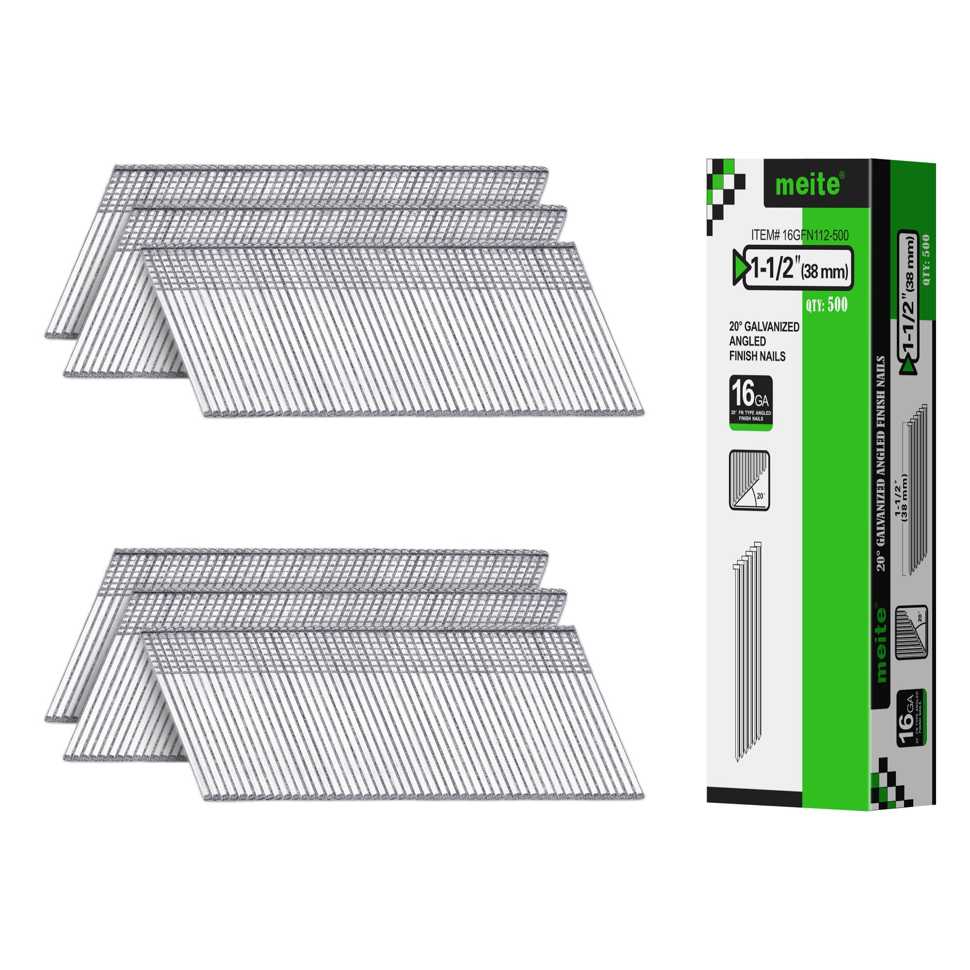 Meite 2000 Finish Nails - 16 Gauge Set -14 Meite 2000 Finish Nails - 16 Gauge Set -14