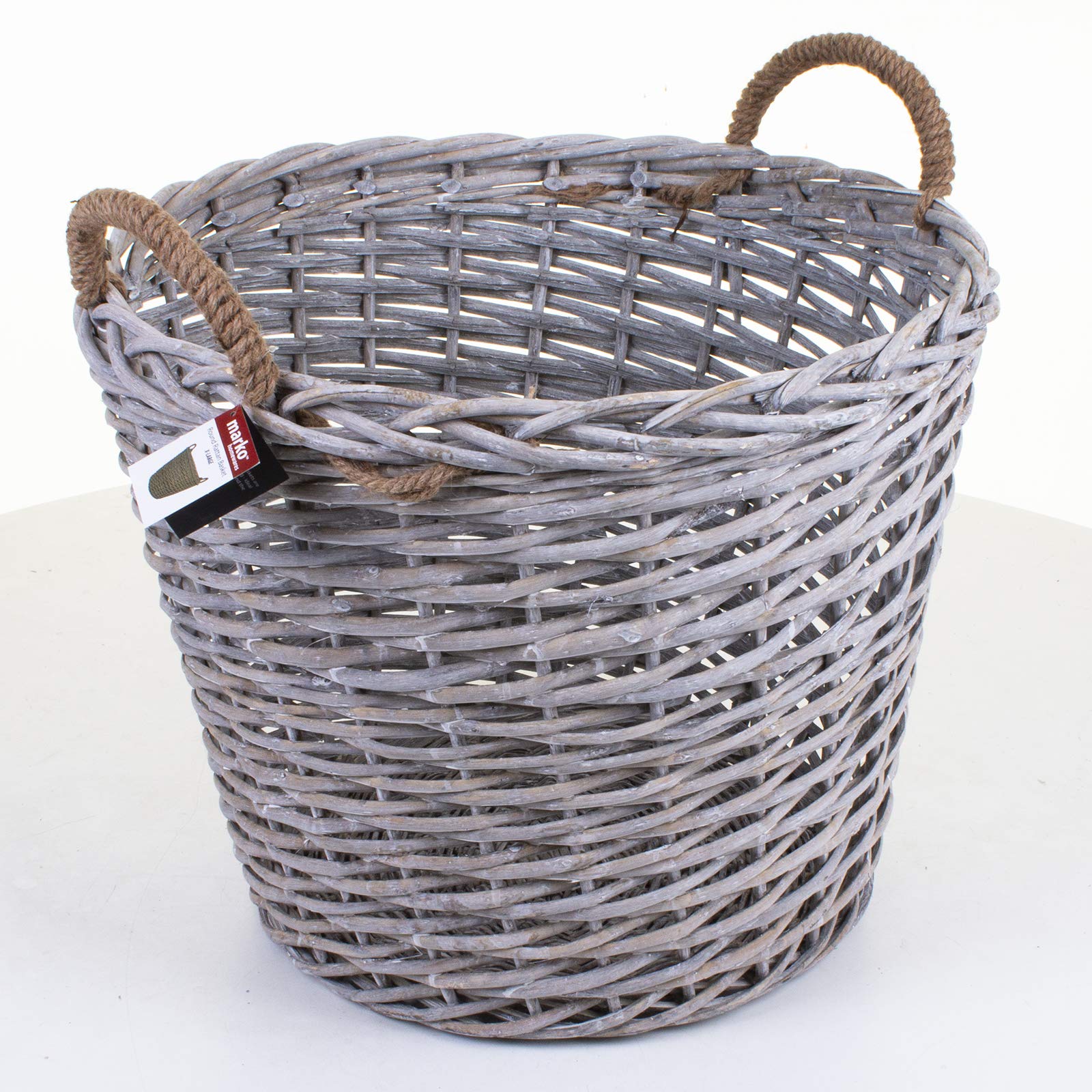 markoHomewares Round Rattan Storage Baskets Gift Hamper Toy Box Wicker Natural Woven Fireside Laundry (X-Large)