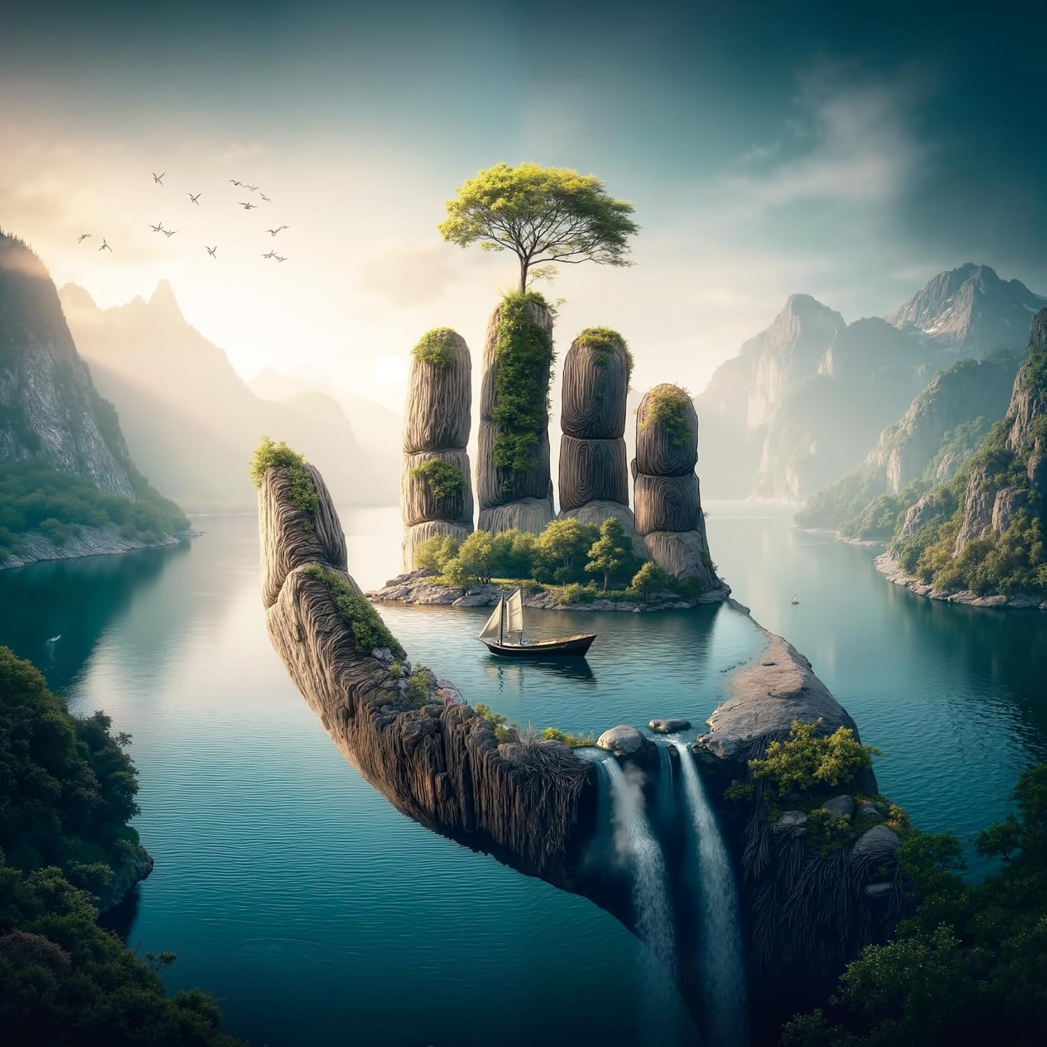 Nature Lake Landscape Puzzles for Adults 1000 Pieces, Beautiful Scenic Plant Tree of Life Forest Jigsaw Puzzles, Impossible Hard Difficult Challenging Art Puzzle