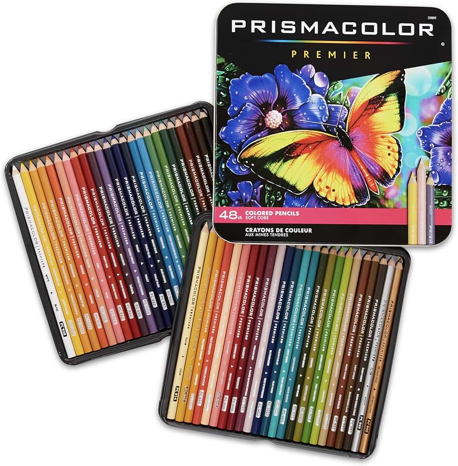 Prismacolor Premier Colored Pencils, Soft Core, Assorted Colors, 48 Count - Durable, Vibrant, Ultra-Smooth, Adult Coloring, Drawin