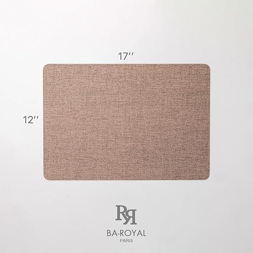 Miniatura 6 de Juego de 4 manteles individuales de piel sintética de vinilo, lavables, lavables, para cocina, mesa de comedor, resistentes al calor, impermeables,