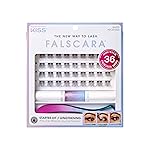 FALSCARA Complete DIY Eyelash Extensions Starter Kit, Bond & Seal, Precision Applicator & 36 Lengthening 10mm-12mm Natural Volume Lash Extension Wisps, Sporty Style & Rounded Shape