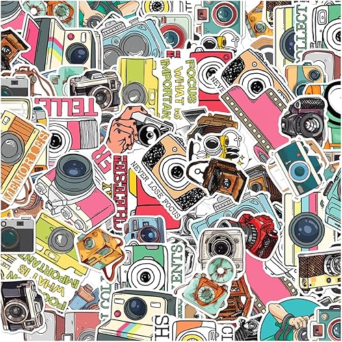 Calcomanías vintage para cámara, 50 unidades para fotógrafos, álbumes de recortes, portátiles, botellas de agua, diarios, paquete de calcomanías de
