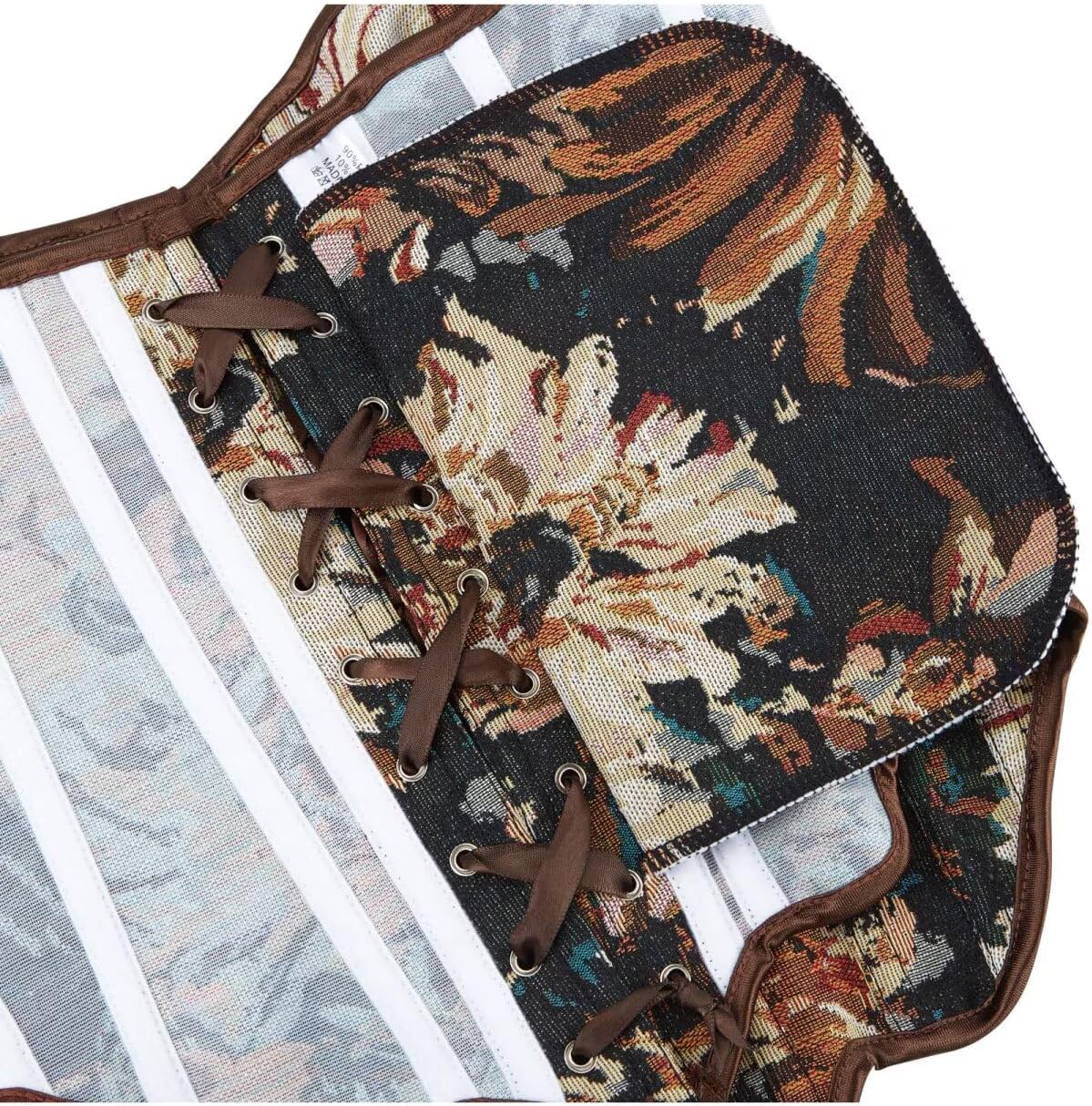 Vintage Renaissance Corset Top for Women Floral Bustier Lace Up Boned Overbust Lingerie Bodyshaper - Image 5