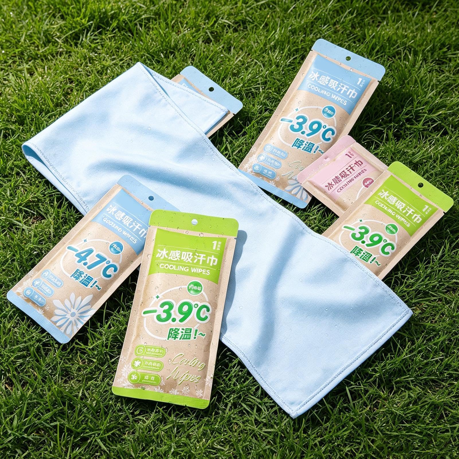 Lot de 9 lingettes rafraîchissantes et apaisantes pour temps chaud