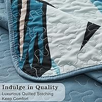 Vista 5 de Yogeneg Juego de ropa de cama Queen con patrón botánico blanco y verde, juego de edredón de 3 piezas ligero y suave de verano con 2 fundas