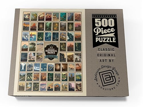 Miniatura 4 de 63 Parques Nacionales de Estados Unidos por Kenneth Crane póster vintage rompecabezas de 500 piezas de primera calidad fabricado en Estados Unidos