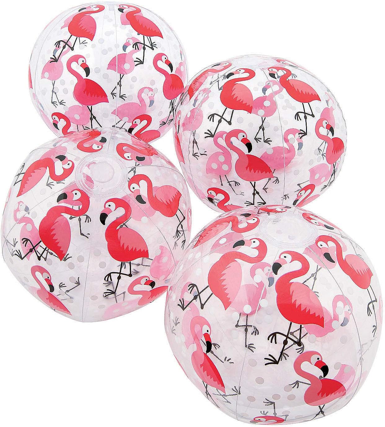 Fun Express Flamingo Print Beach Balls - Toys - 12 Pieces : Toys & Games