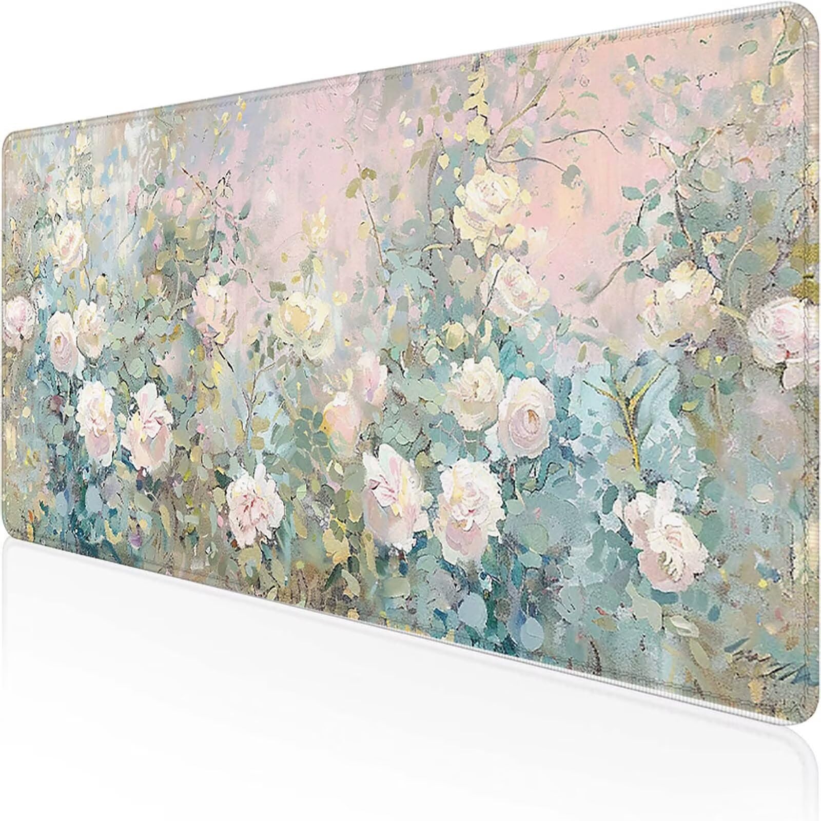Rosa Alfombrilla Ratón 1500 x 800 x 3mm Alfombrilla Escritorio Rosa Mouse Pad con Bordes Cosidos Impermeable Base de Goma Antideslizante Tapete Rato Escritorio para Accesorios de Oficina, Regalo 2-3