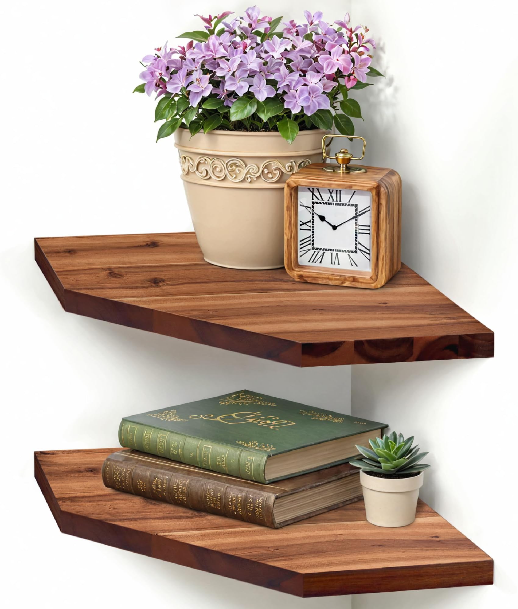 Wall Corner Floating Shelves,Wood Rustic Handmade Shelf