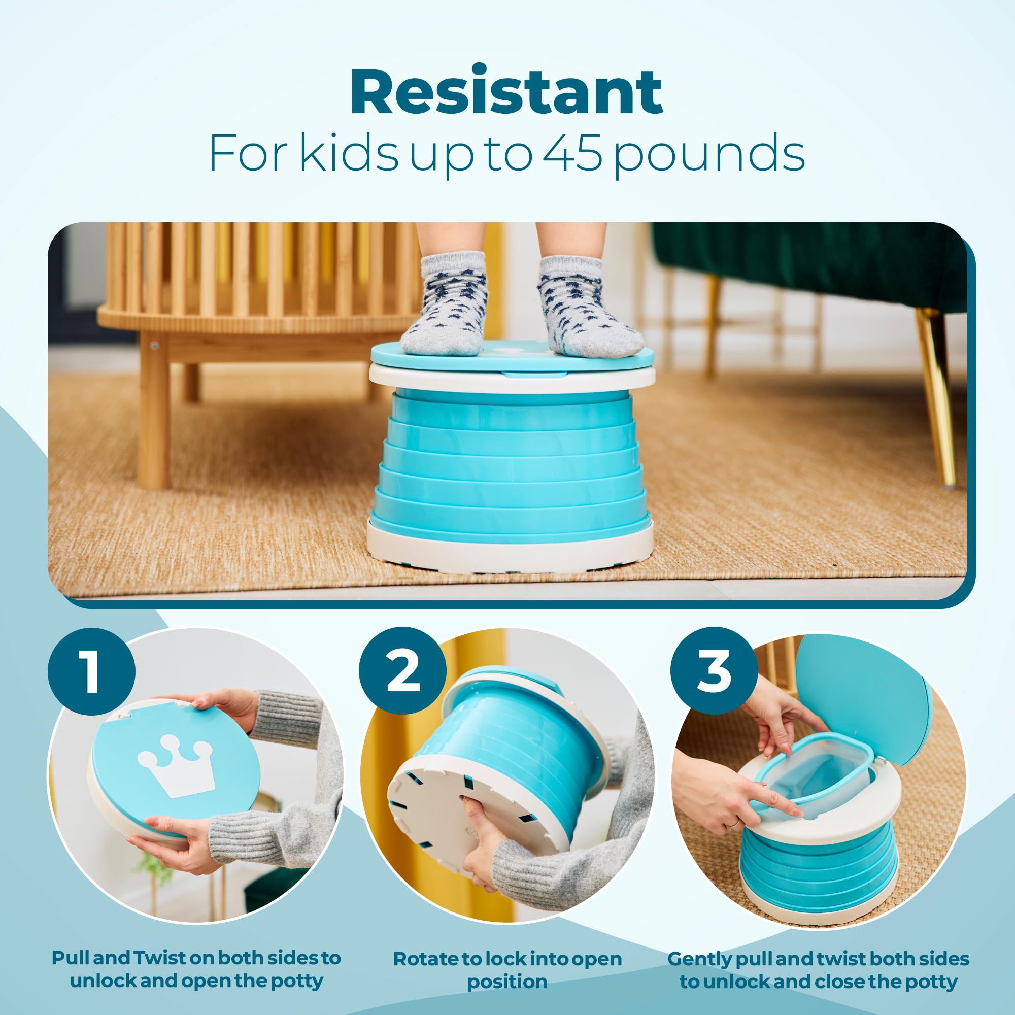 Orinal portátil de viaje para niños pequeños incluye inserto de silicona, silla de entrenamiento plegable para coche, inodoro de entrenamiento resistente a derrames, orinal ligero de emergencia