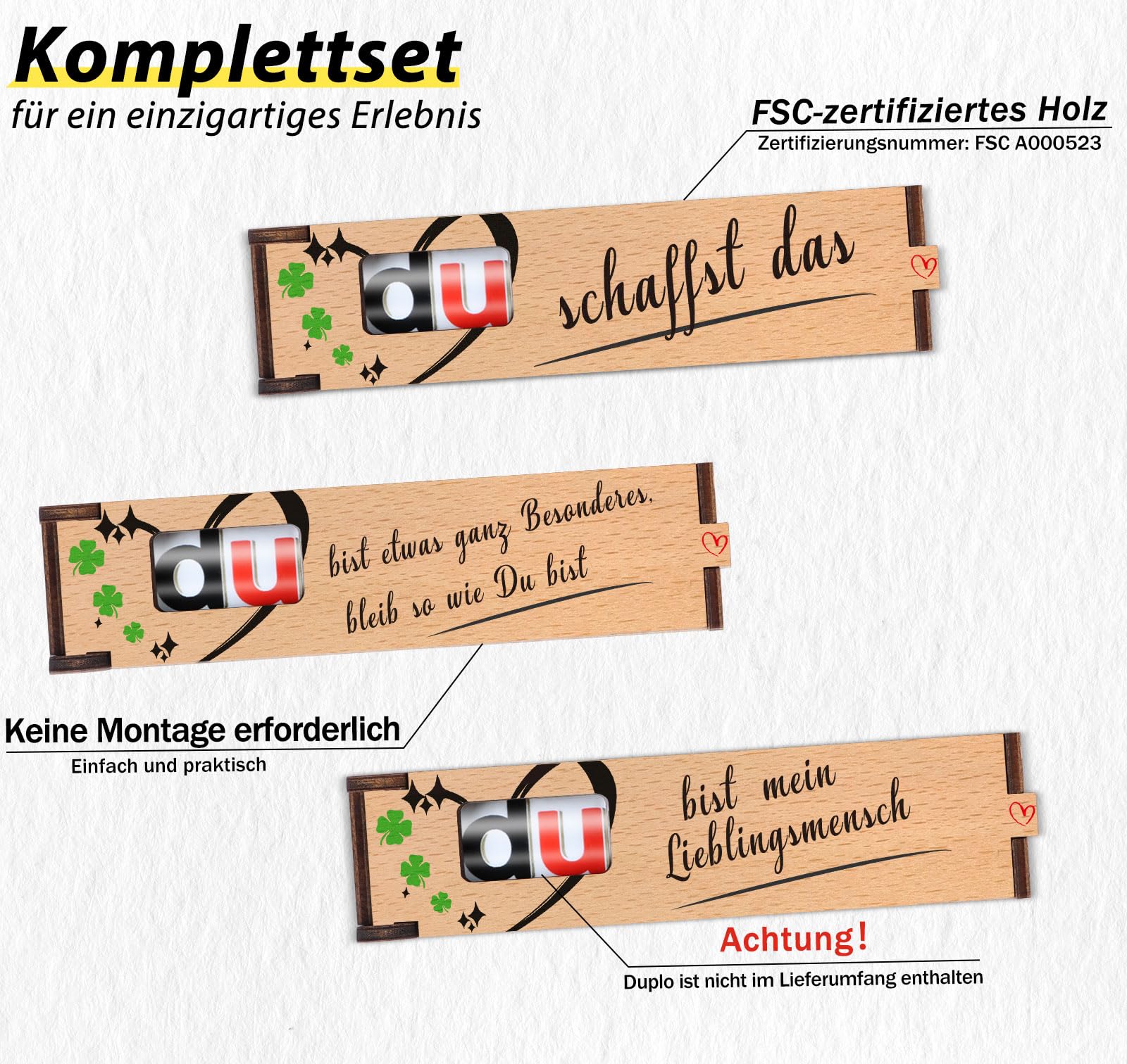 Die TUZELIYA Danke Geschenkbox aus FSC-zertifiziertem Holz, bereit zum Befüllen mit persönlichen Aufmerksamkeiten.