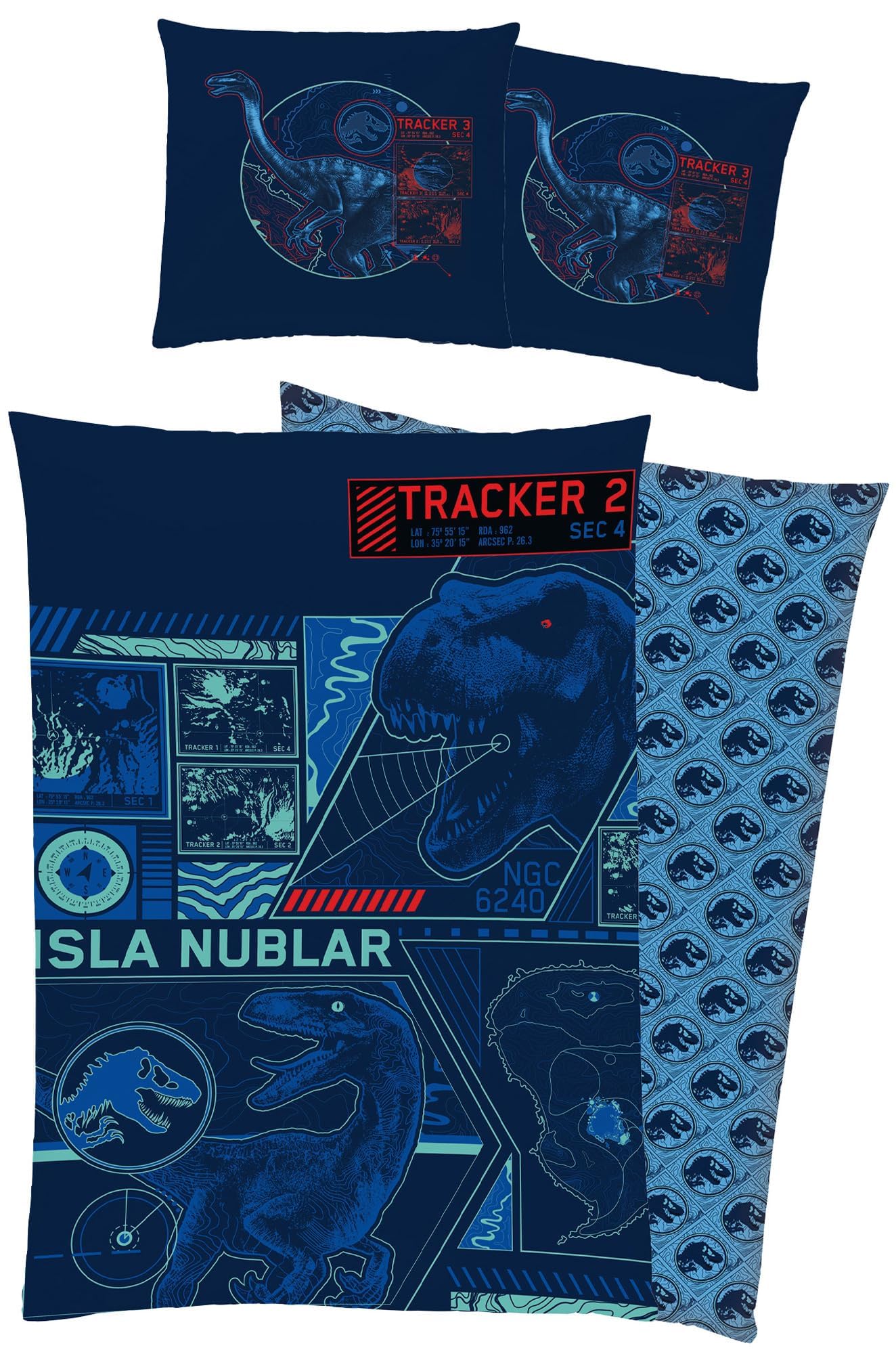 Ropa de cama infantil Jurassic World de algodón con T-Rex para cama 90