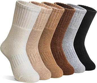 Velice Kids Merino Wool Hiking Socks Toddler Boys Girls Winter Warm Thermal Thick Cushion Crew Boot Socks 6 Pairs