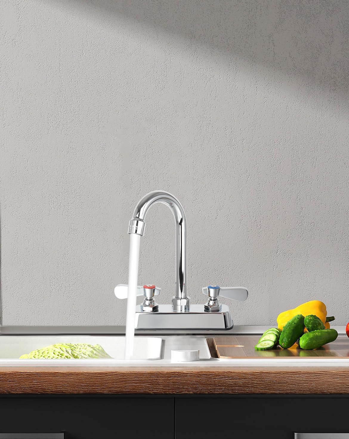 4" Center Hand Sink Faucet & 4" Center Deck Mount Commercial Bar Hand Sink Faucet